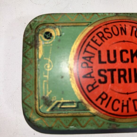Vintage 1920s Lucky Strike Cigarette Tin Box R A Patterson Tobacco Co - Picture 9 of 16